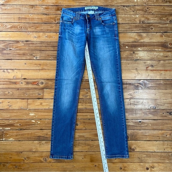 Parasuco jeans low rise lightly distressed straight skinny leg stretchy denim 28 - Picture 6 of 12